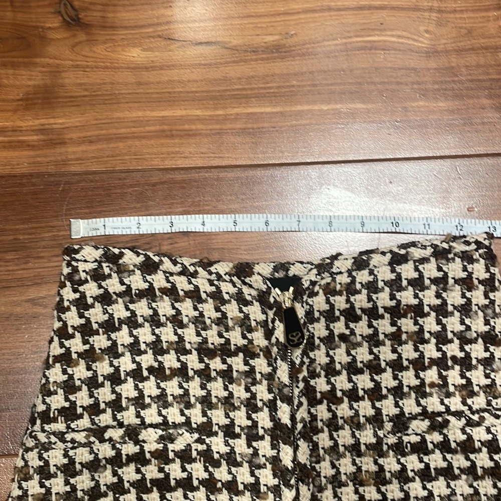 Sandro Esther Houndstooth Jacket H21gena Skirt maroon brown beige tweed suit set - Picture 10 of 12